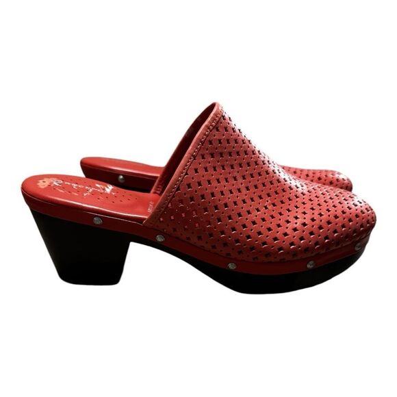 Adidas Rockport Coral Pink Leather Clogs Adiprene Comfort size 9 - Picture 9 of 11